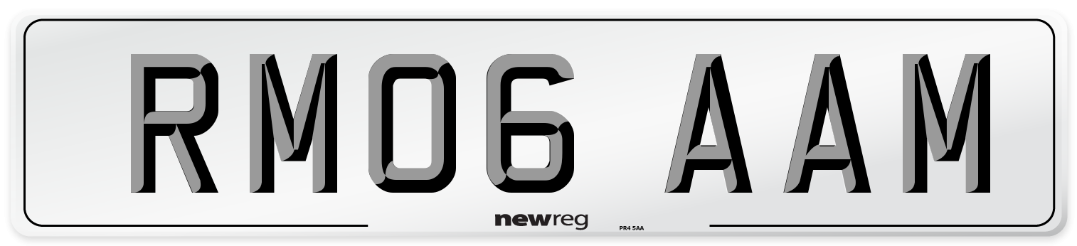 RM06 AAM Number Plate from New Reg